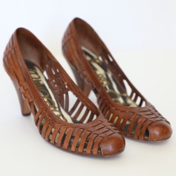 Sam Edelman Shoes - SOLD Sam Edelman NYC 9.5 Tan Leather Ferran Heels